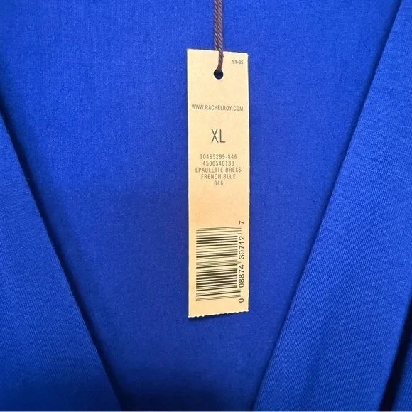 RACHEL Rachel Roy Blue V-Neck Sheath Mini Dress NWT - Picture 4 of 5